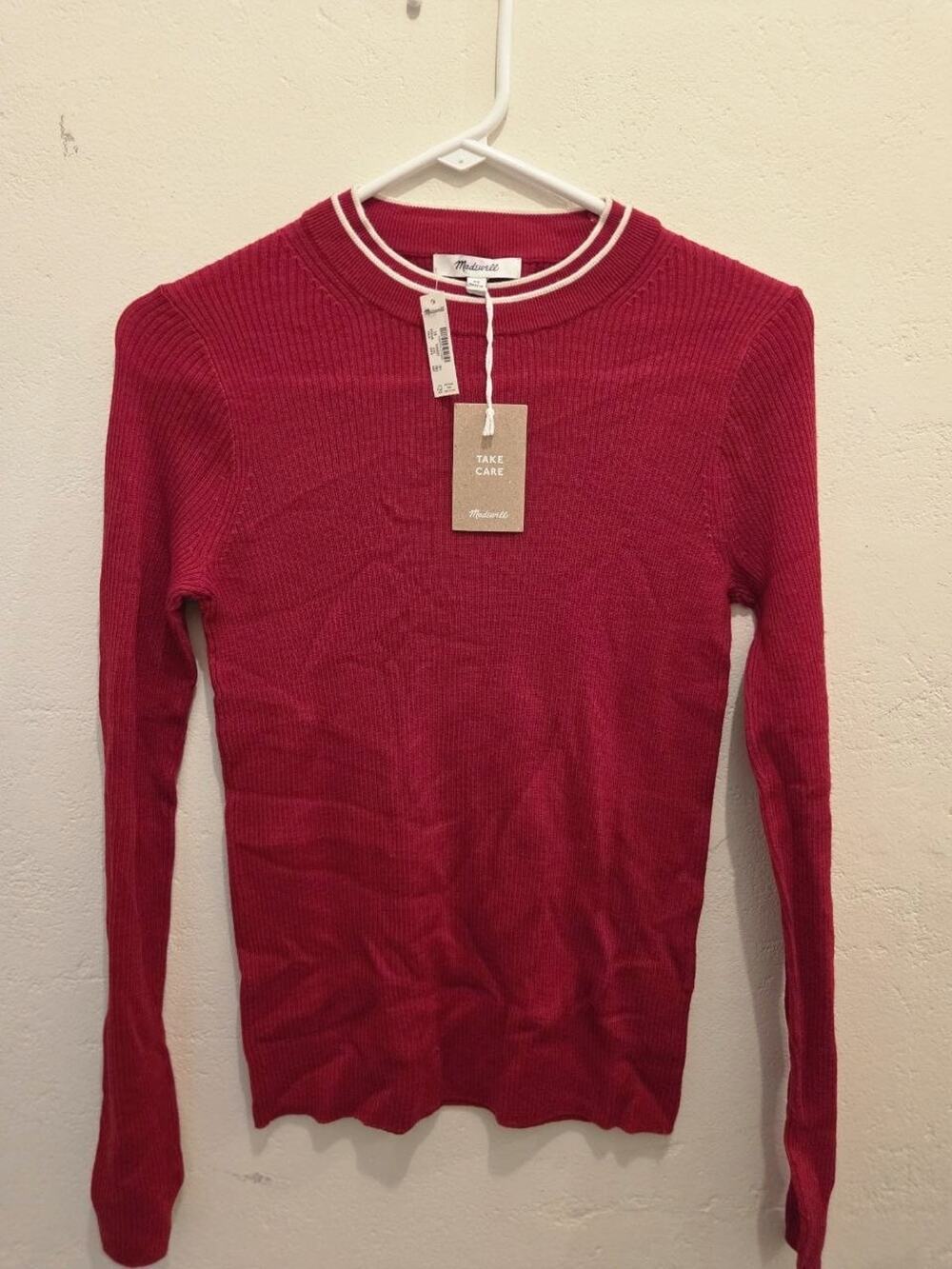 Madewell NWT Sweater Size XS Red/Pink